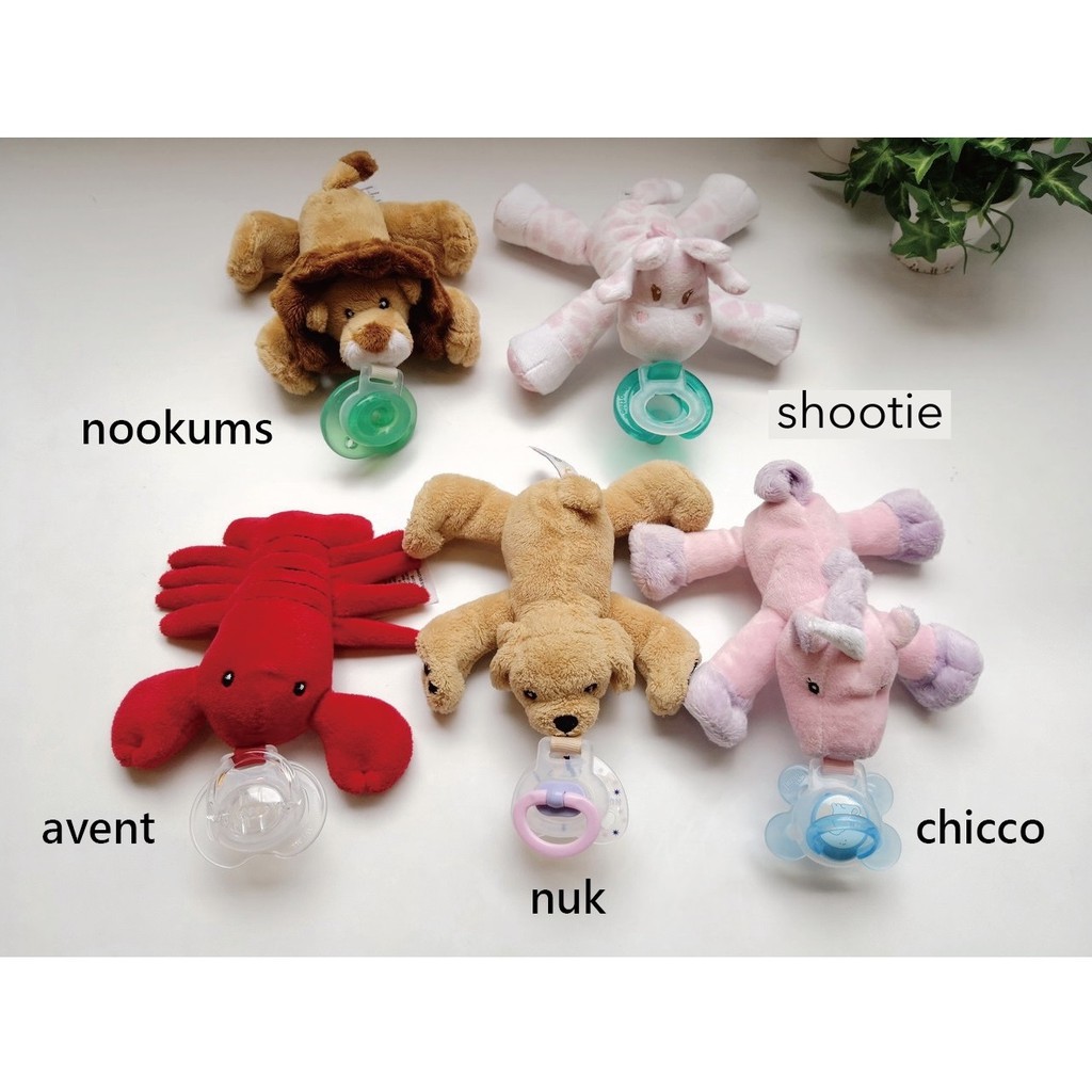 Nookums Buddies Paci Plushies Pacifier Plush Boneka Gantungan Empeng