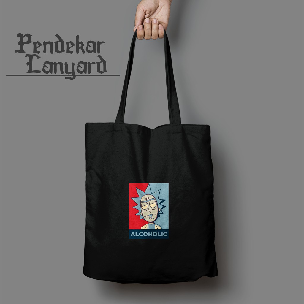 ALCOHOLIC Totebag Tas Jinjing Pria Wanita Kekinian Desain Artwork Penawaran Spesial