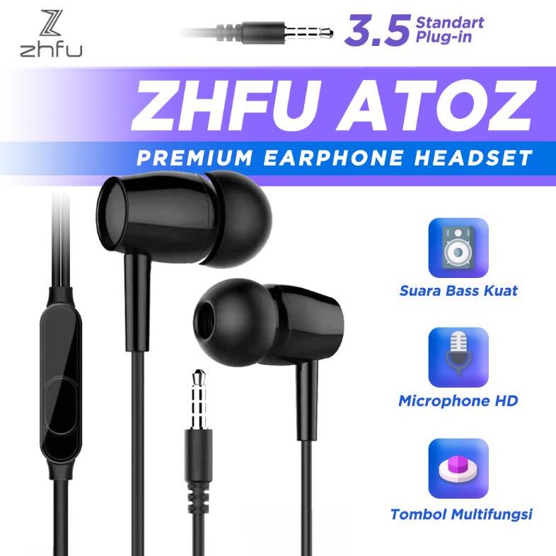Zhfu Atoz Premium Earphone Headset Handsfree Heavy Bass