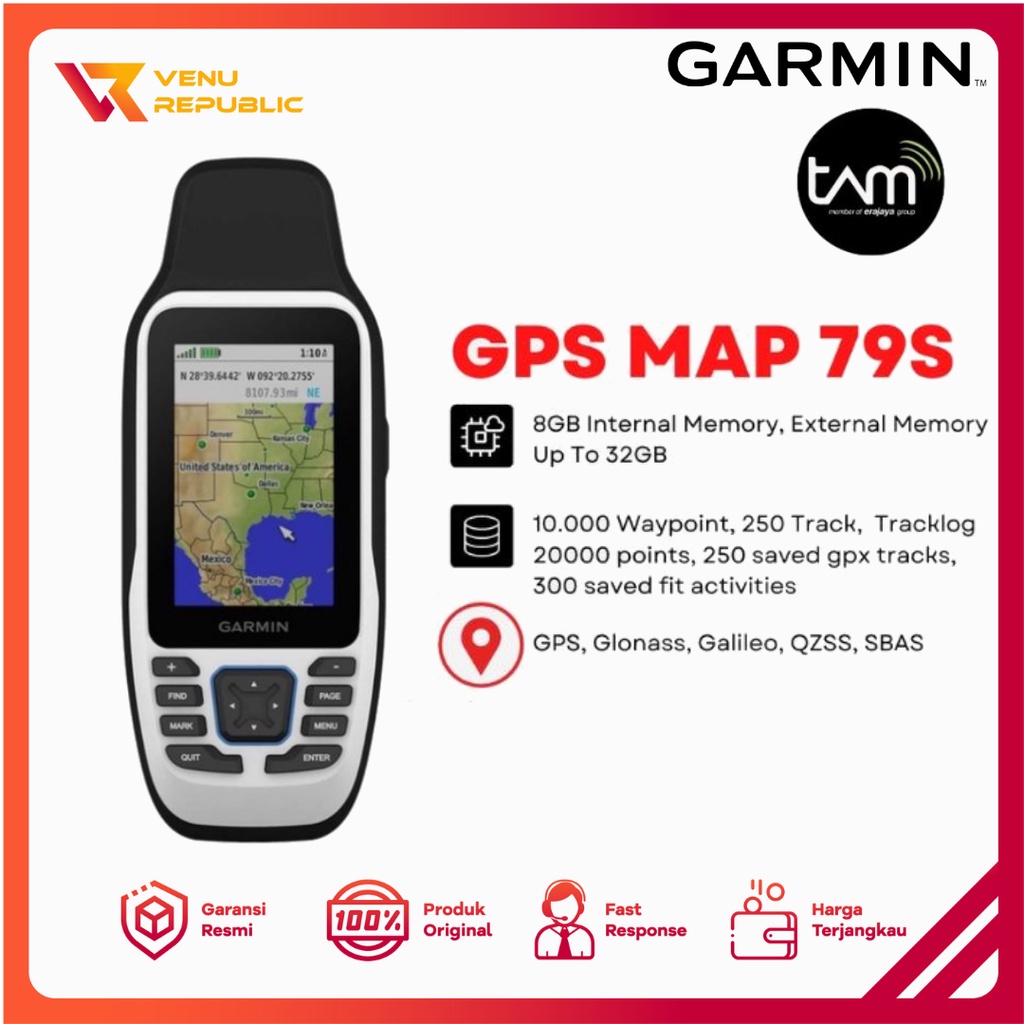 Garmin GPS MAP GpsMap 79S - Garansi TAM 1 Tahun