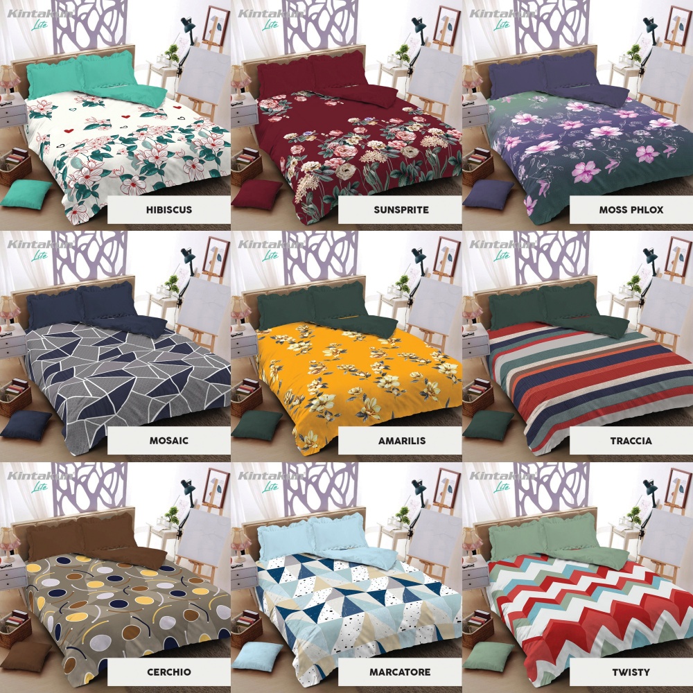 Kintakun Lite - Bed Cover SET SPREI FITTED King (180x200) Terlaris pilihan