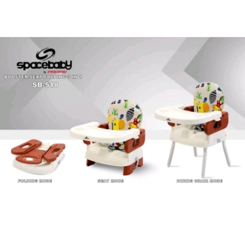 Spacebaby booster seat chair SB-518 / kursi makan bayi FREE BUBBLE WRAP