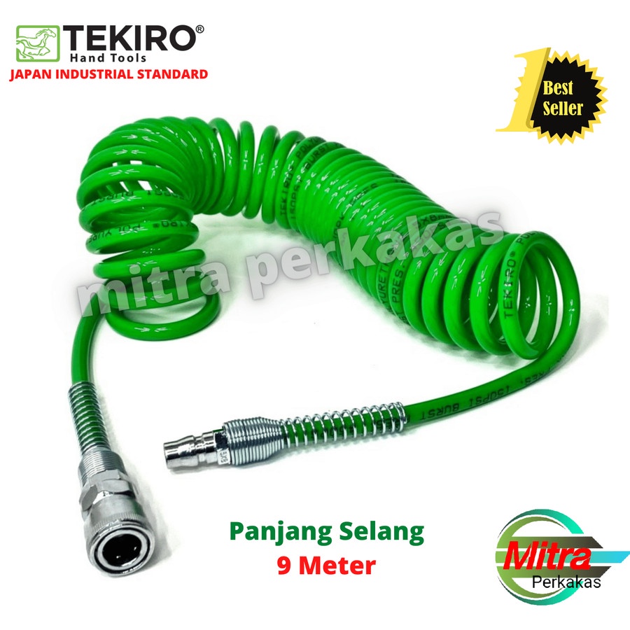 Jual Tekiro Recoil Hose Meter Selang Angin Kompresor Spiral Hijau