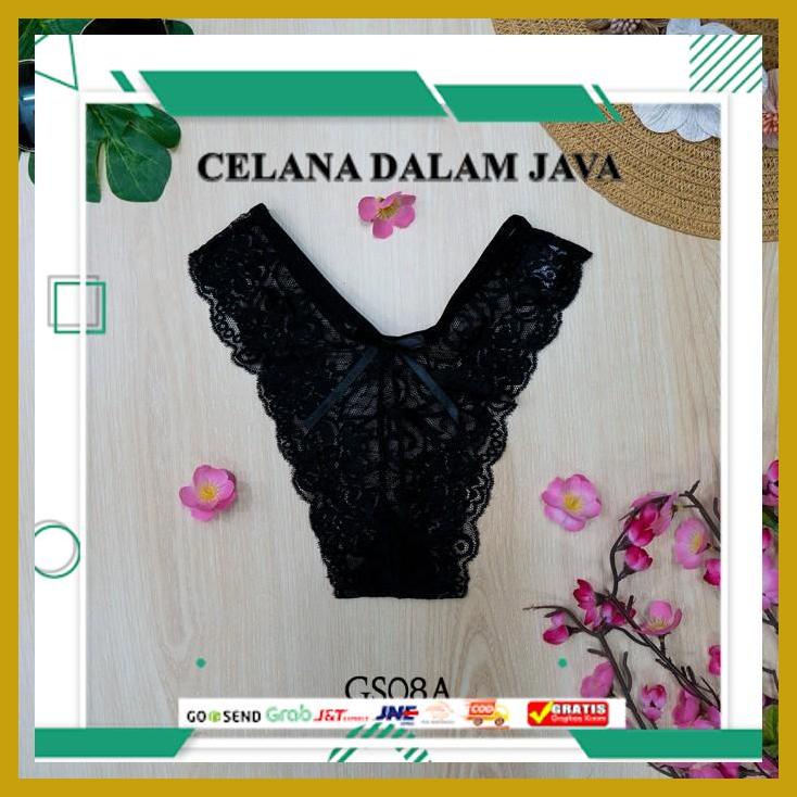 PAKET HEMAT CELANA DALAM SEKSI CD GSTRING WANITA SEXY UNDERWEAR BROKAT HITAM GS08A KUALITAS SANGAT B