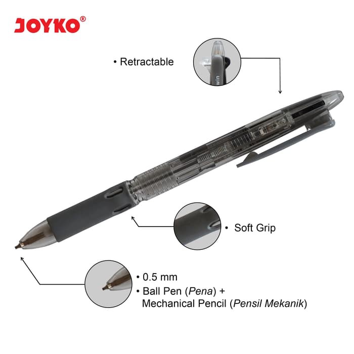 

OPEN SALE BALL PEN MECHANICAL PENCIL 2 IN 1 JOYKO BP-292 TWIN 0.7 MM