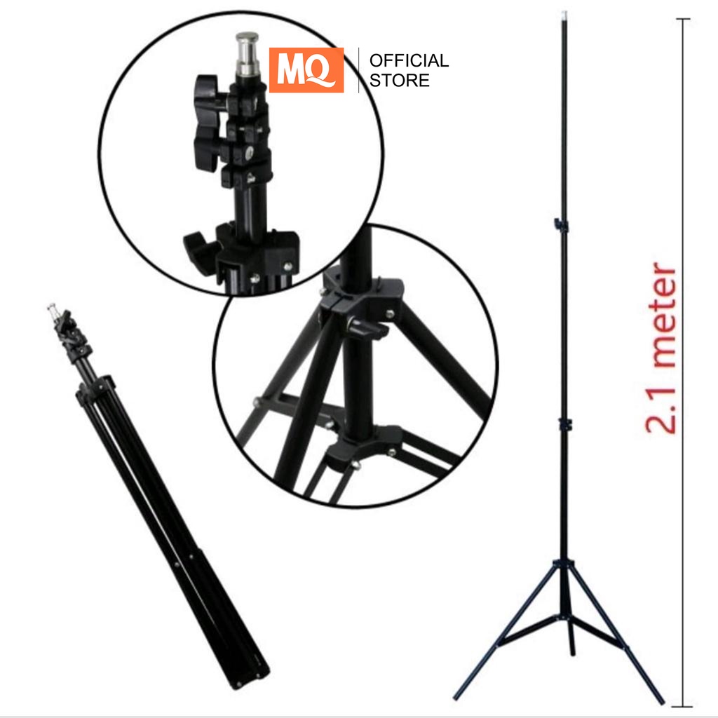 MQ TRIPOD HP 2.1 METER / CAMERA / RINGLIGHT 1.6 METER BAHAN BESI - FREE HOLDER U &amp; BALL HEAD