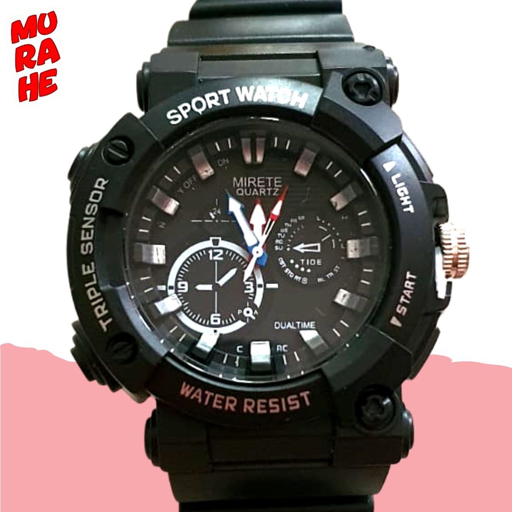JAM TANGAN MIRETE PRIA ANALOG D21A / MEN SPORT WATCH / WATER RESISTANT MIRETE / JAM TANGAN SPORT PRI