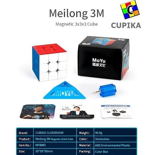 Rubik 3x3 Moyu Meilong M magnet Magnetic Stickerless