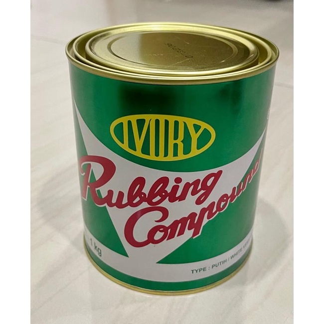 Rabin putih BESAR 1kg KALENG HIJAU anti goresan baret polish bodi mobil rubbing compound 1 kilogram 