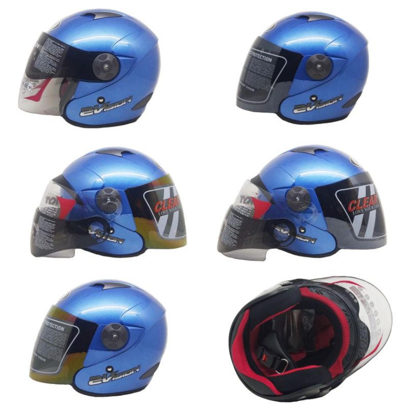Helm Kyt 2 Vision Cristal Blue Paket Ganteng