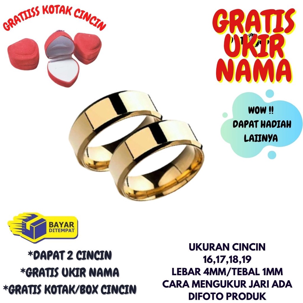 CINCIN COUPLE TITANIUM.CINCIN NAMA.CINCIN PASANGAN.CINCIN WANITA.CINCIN TITANIUM GRATIS BOX