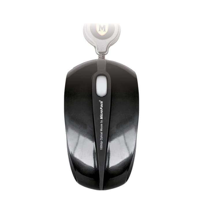MicroPack Mouse Mini Double Lens MP-296R - Hitam ( Rectractable )