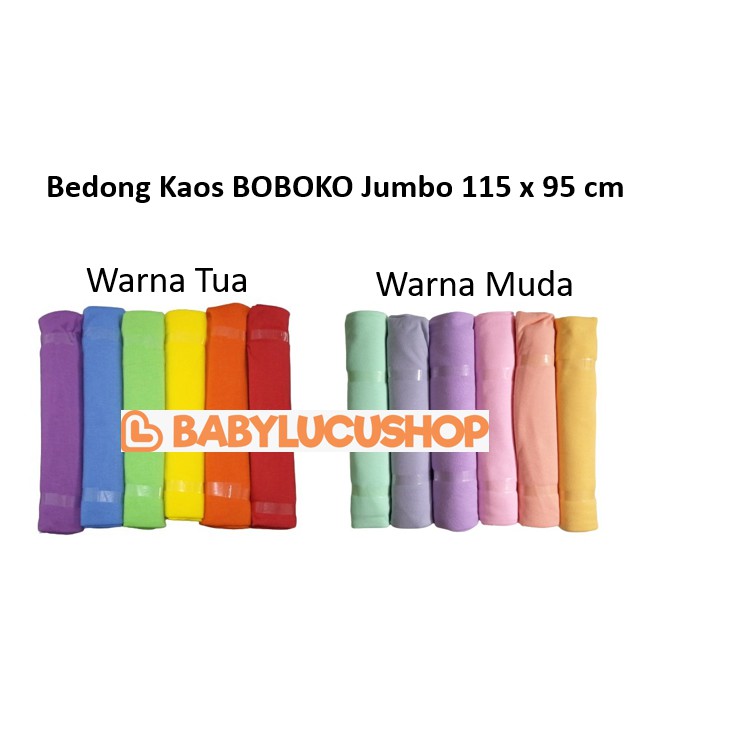 Bedong Kaos BOBOKO Jumbo 115 x 95 cm Isi 6 pcs Rainbow Warna Muda Warna Tua Pelangi Besar