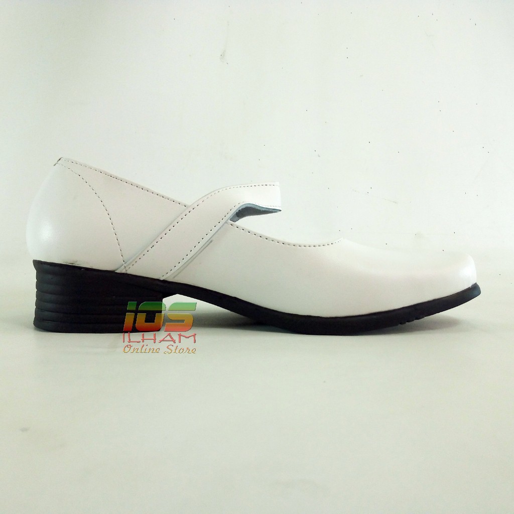 Guci PO1 Putih Sepatu Pantofel Paskibraka Perawat Hak 3cm Size 36-41