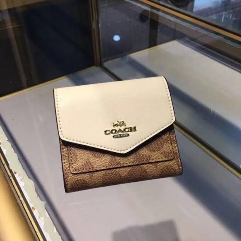 Coach Small Wallet In Signature Canvas White