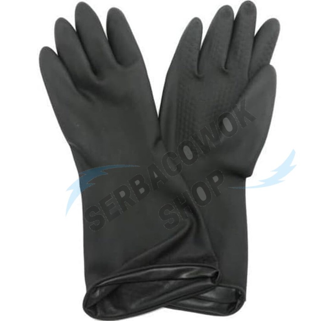 Kenmaster Sarung Tangan Karet Hitam - Latex Hand Gloves All Size Termurah Berkualitas