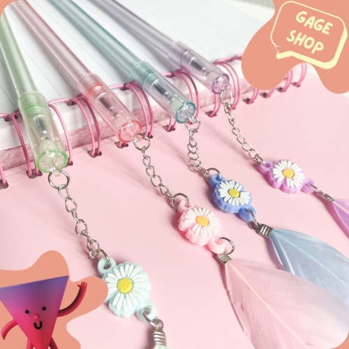 

pulpen bolpen gel gantungan bunga daisy lucu pen ATK alat tulis kebutuhan anak sekolah imut bisa COD termurah bisa COD import