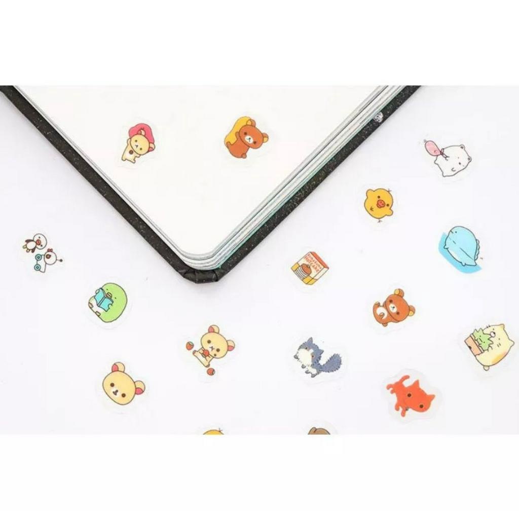 STIKER ISI 80PCS STIKER LUCU MINI SUMIKKO GURASHI || SEAL BITS TRANSPARAN CUTE ANTI AIR - BD