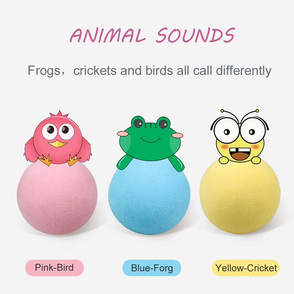 gs8 pet gravity mainan kucing bentuk bola aroma catnip cat ball with frog sound - ect183 - green Or-i