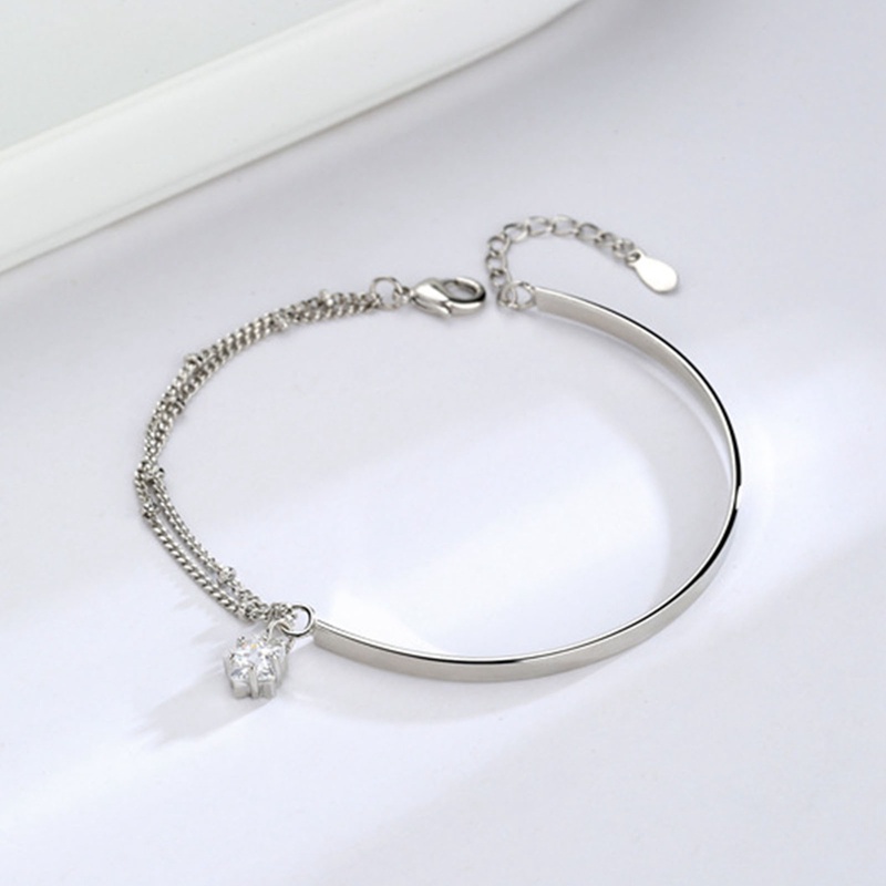 Gelang Rantai Silver 925 Hias Zircon Bentuk Bintang Untuk Wanita