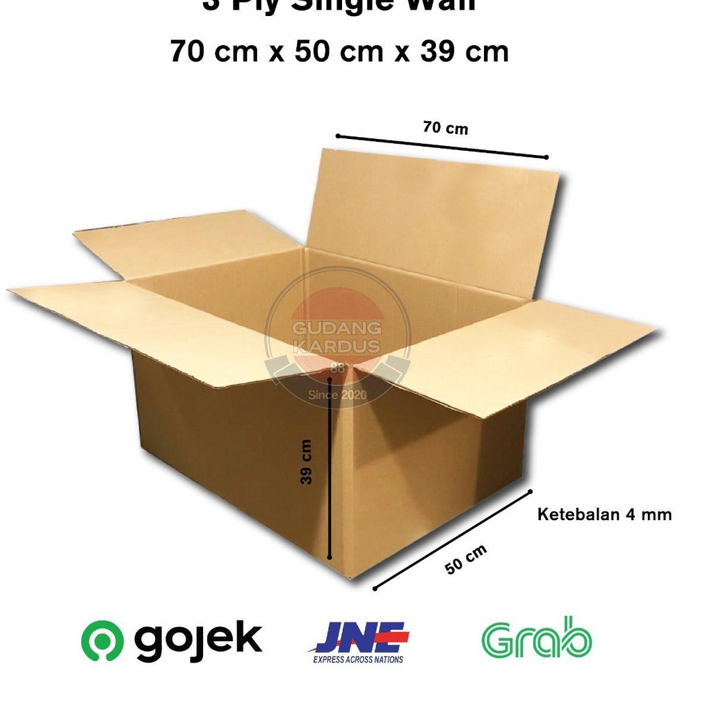 

6F7 KARDUS KARTON BOX POLOS JUMBO BESAR UKURAN 70x50x39 CM ✷ ★★★★