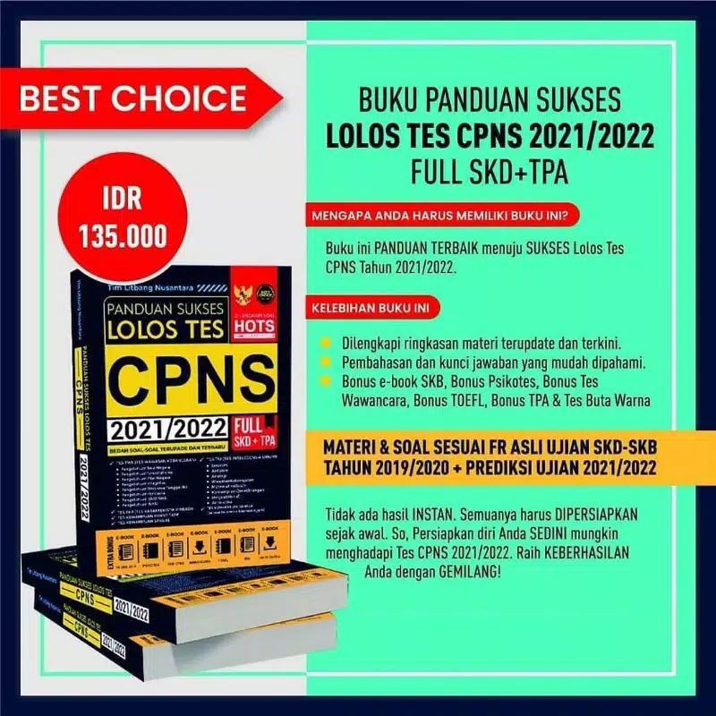 Buku Terupdate Panduan Sukses Lolos Tes Cpns 2021 2022 Shopee Indonesia