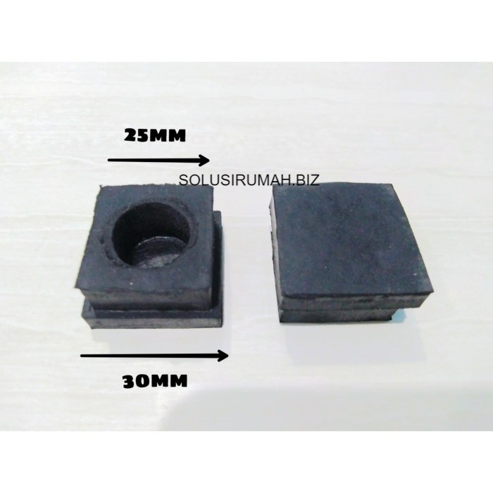 Alas Kaki Anti Slip KARET KOTAK Kursi Meja 25 x 25mm Tutup Pipa Hollow