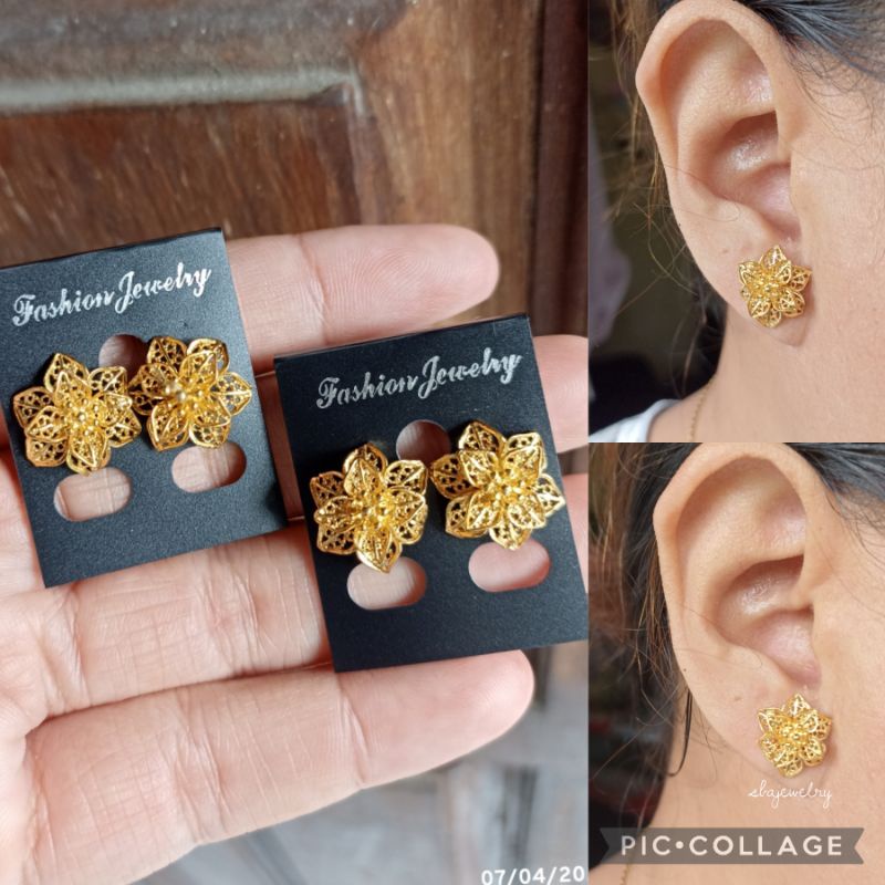 giwang kenari mini alpaka bali lapis emas