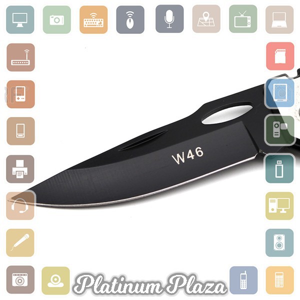 KNIFEZER Pisau Saku Lipat Mini Serbaguna Portable Knife Survival Tool - W46 - Black`S10JGC-