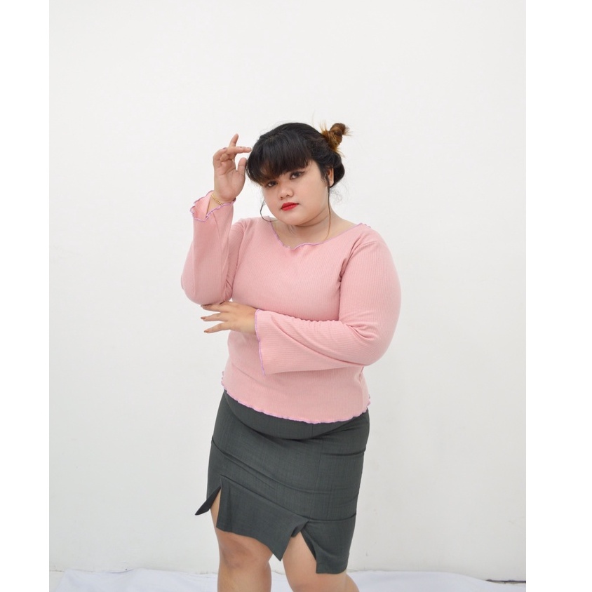 Celya Blouse Jumbo / Atasan Jumbo Wanita / Charla.id / CHA 0995-Dusty Pink