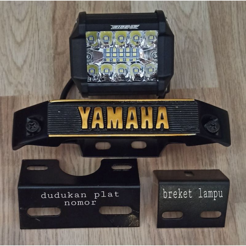 paket lampu led set kumis kumisan rx king set pangkon breket-Paket 1