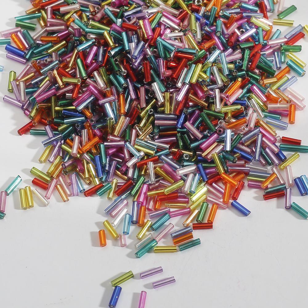 300 pcs/lot 2x7mm Austria Kristal Tabung Manik-manik Kaca Spacer Manik-manik Biji Untuk Membuat Perhiasan DIY Kalung Gelang