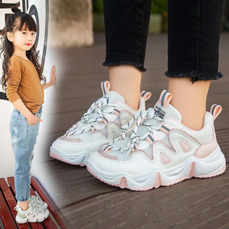 Sepatu sneakers anak laki-laki dan perempuan import model tali sepatu