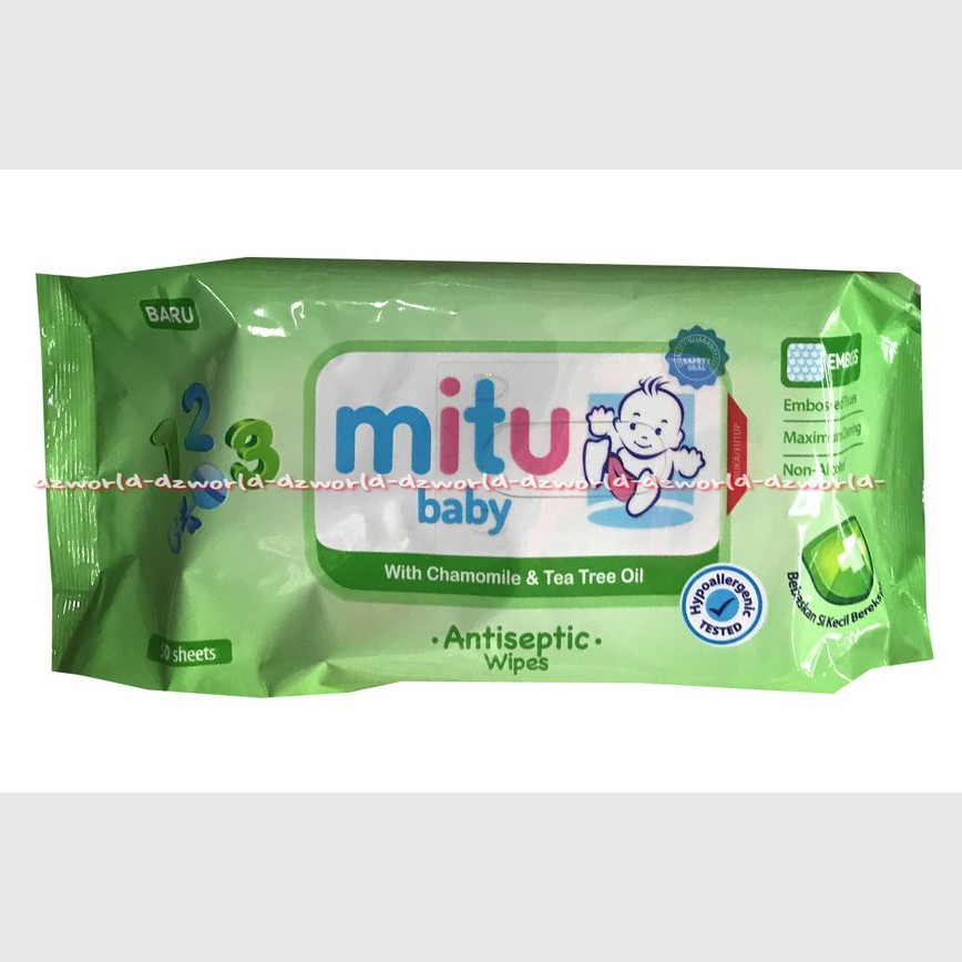 Mitu Baby With Chamomille Chrysanthahum 50lembar Sensitive New Babby Wipes Tissu Basah Bayi