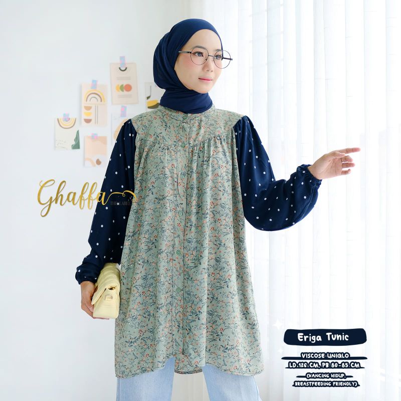 Tunik motif kekinian / Eriga tunik by ghaffa the label / tunik motif modern premium