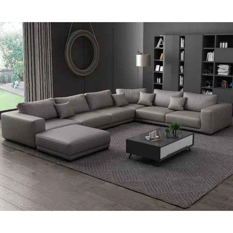 sofa ruang tamu jumbo letter u mewah sofa kulit mewah elegant