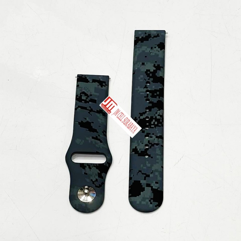 RMY Tali Jam 20mm Watch Strap Eggel Tempo 1 Tempo 2 - Camo Army Rubber Silikon