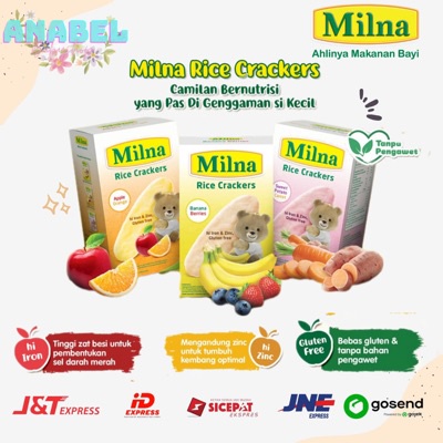 

MIlna Rice Crackers Apple Orange / Banana Berries / Sweet Potato Carrot