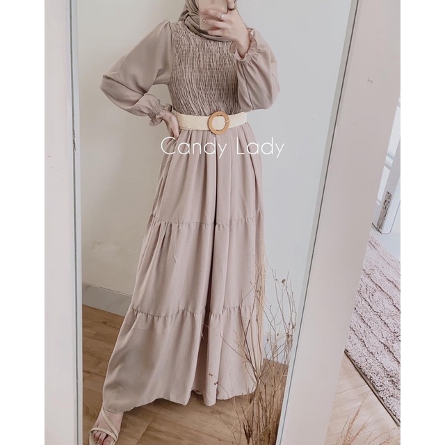 (DBY) GAMIS DIVIRA REMPEL KERUT DAILY BUSUI WANITA DRESS MOSCREPE