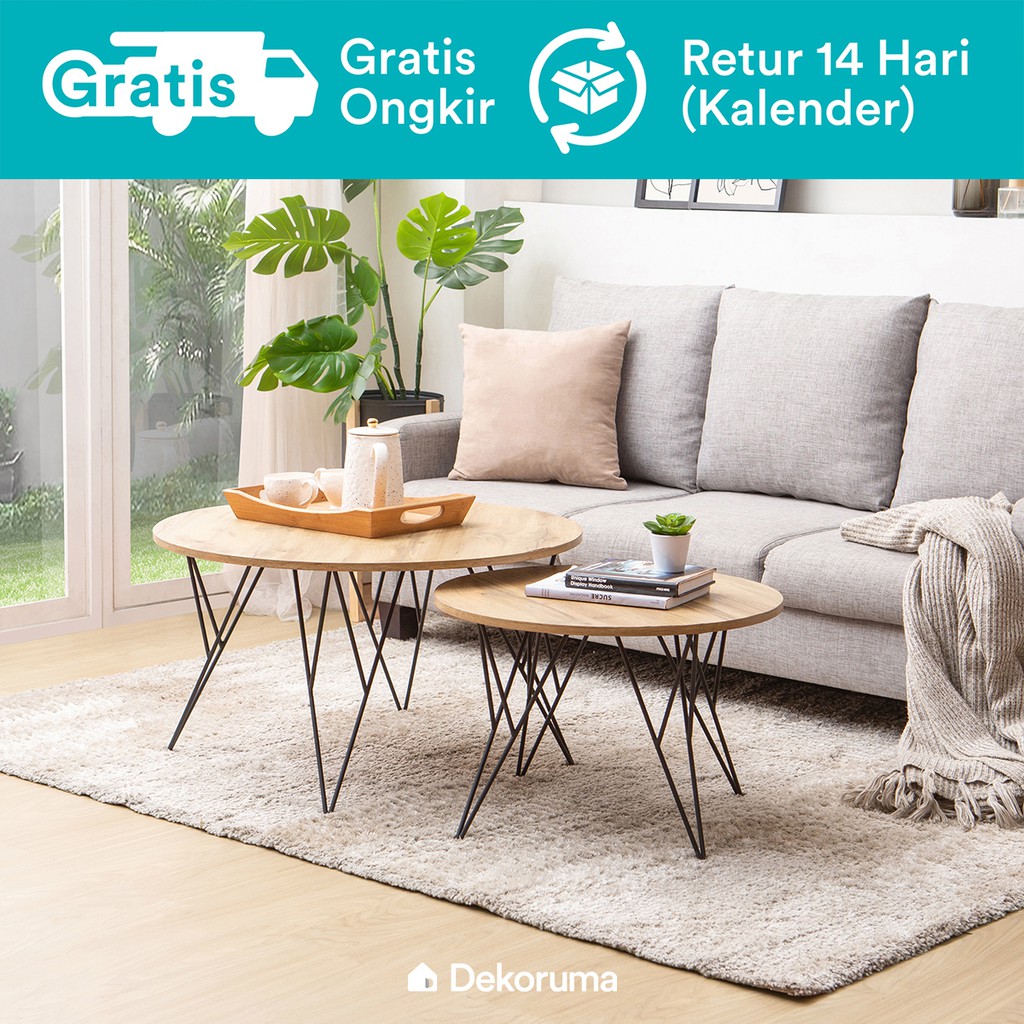 Dekoruma Izu Meja Tamu Bulat Minimalis | Coffee Table