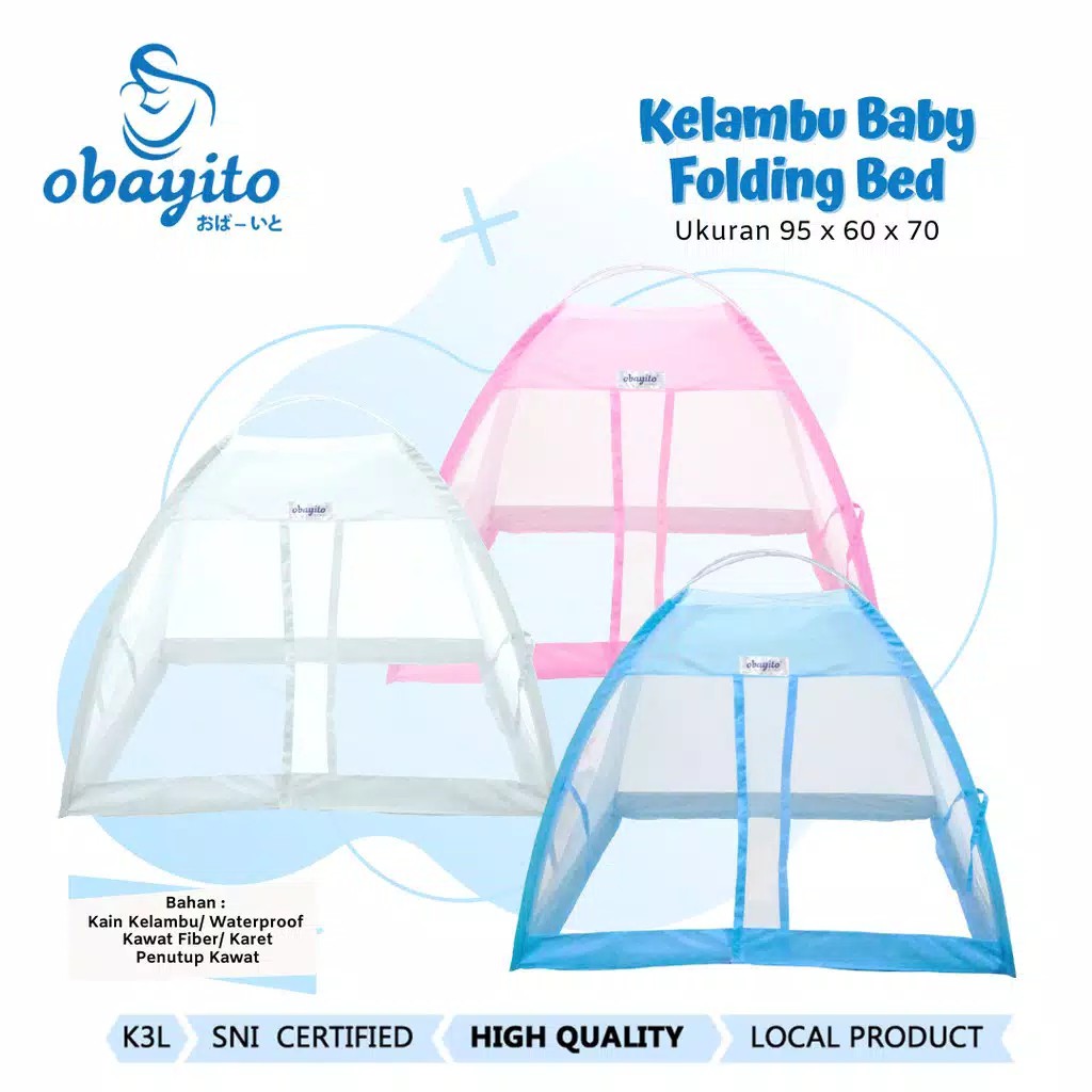 Obayito Kelambu Bayi - PINK (OB-0107-1) biru putih