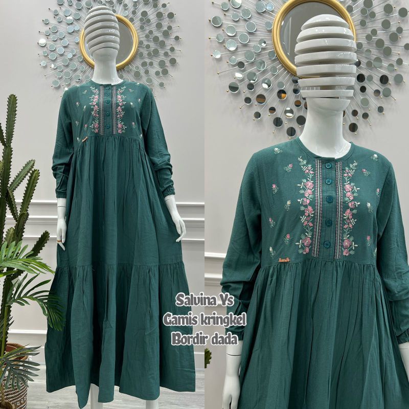 BEST SELLER GAMIS SALVINA YS BORDIR #COD GAMIS SALVINA YS ORIGINAL TERBARU