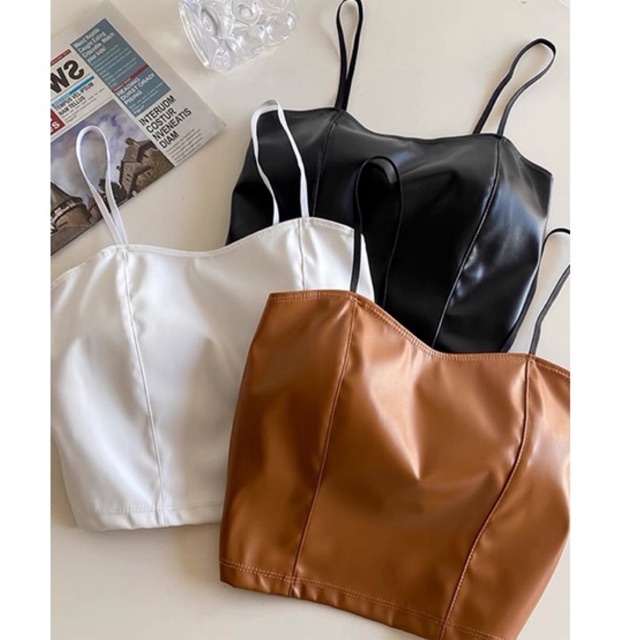 Lm boutique~ HELTER CROPTOP BRA CAMISOL BERMOTIF KULIT