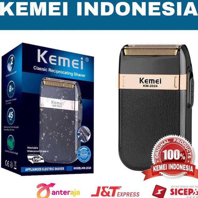 KEMEI KM-2024 SHAVER WATERPROOF ALAT MESIN CUKUR JENGGOT KEMEI KM 2024