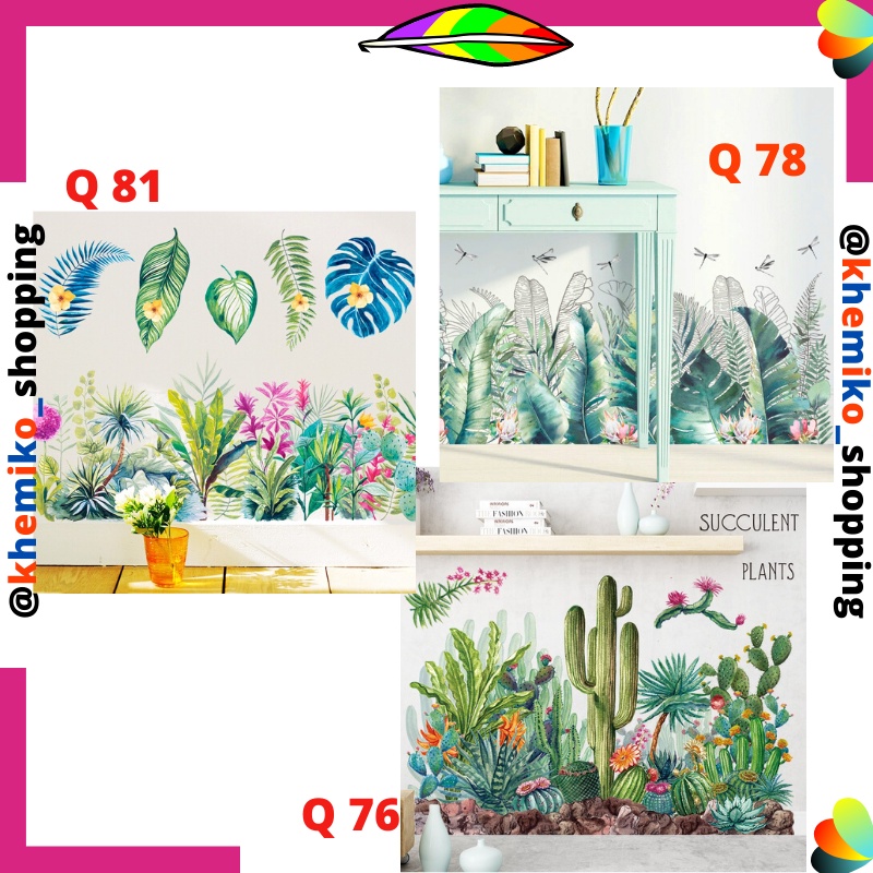 WALL WALLSTICKER Q 76 78 81 WALLSTIKER STIKER SETIKER STICKER DINDING TEMBOK MODERN MINIMALIS POT DA