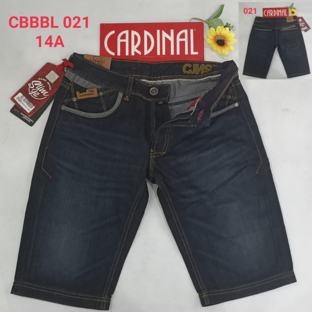 gof CARDINAL CBBBL-3 Celana Pendek Jeans Bermuda Casual Sobek Slimfit Reguler Fit Cowok Dewasa