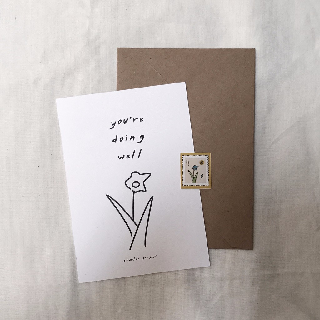 

first season postcard + envelope and postage stamp