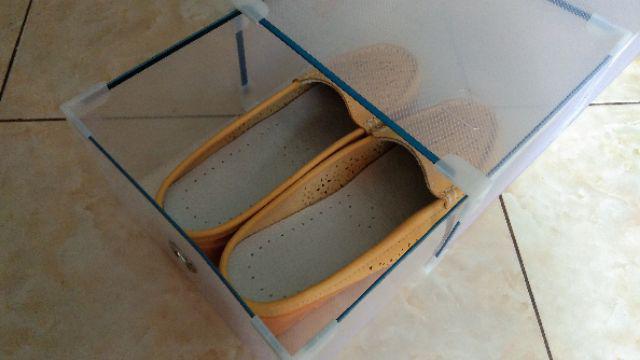 [lis Silver] Shoes Box Silver Frame Transparant