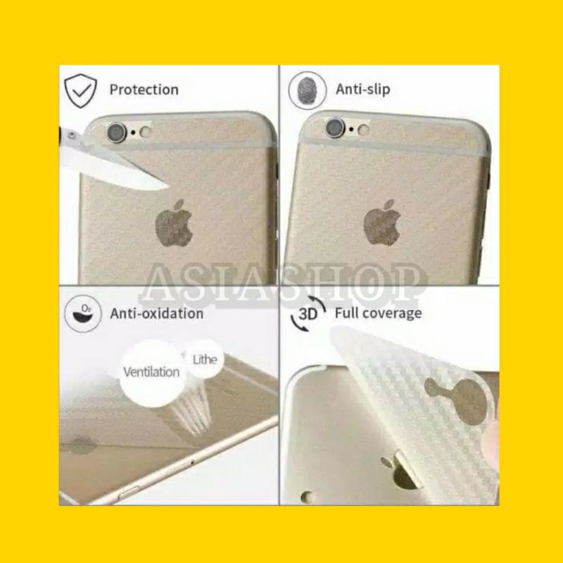 Garskin Pelindung backdoor Skin Motif Tekstur Carbon For All  REALME !