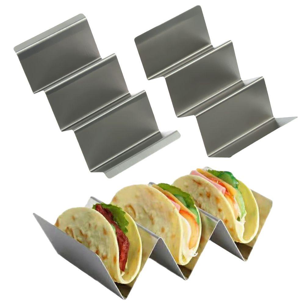 Tempat Taco Nanas Bentuk Gelombang Dapur Stainless Steel Burrito Stand